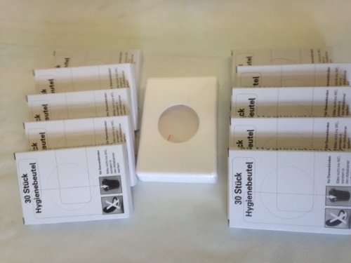 Behrend-Homecare Hygienebeutelspender weiß + 10 x 30 Stück Hygienebeutel für Damenbinden Cover