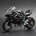 WJSM Classique 1:12 pour Kawasaki pour Ninja H2R Modèle en Métal avec Lumière Et Son Moulé sous Pression Retirer La Collection De Jouets en Alliage De Véhicule De Moto Passe-Temps (Color : Black)