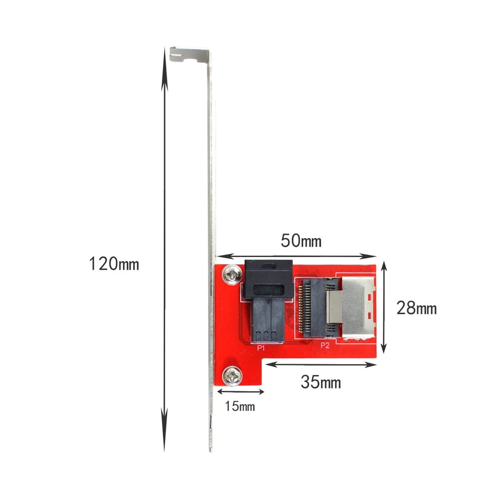 PCI-Express 4.0 Mini SAS SFF-8087 to SAS HD SFF-8643 PCBA Female Adapter with Bracket