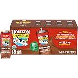 Horizon Organic, Lowfat Organic Milk Box, Chocolate, 8  Fl. Oz (Pack of 18), Single Serve, Shelf Stable Organic Chocolate Flavored Lowfat Milk, Great for School Lunch Boxes, Snacks