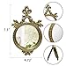 Musanpou Vintage Vanity Makeup Desk Mirror, Antique Traditional Bow Table Mirror, Gold, for Dressing Table, Bedroom, Bathroom, Tabletop