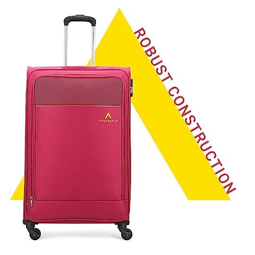 Aristocrat-Oasis-Plus-Large-Size-Soft-Check-in-Luggage-79-cm-Spacious-Polyeste-Trolley-with-4-Wheels-and-Combination-Lock-Dazzling-Red-Unisex-5-Year-Warranty