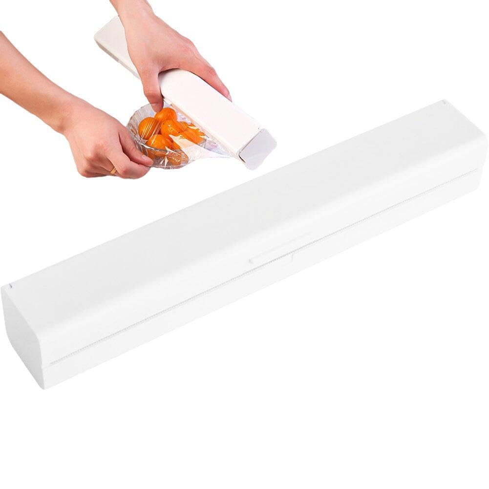 Casiler As Shown Cling Film Cutter, Magnetic Cling Wrap Dispenser Food Cling Wrap Film Cutter Tin Aluminum Foil Dispenser For Kitchen