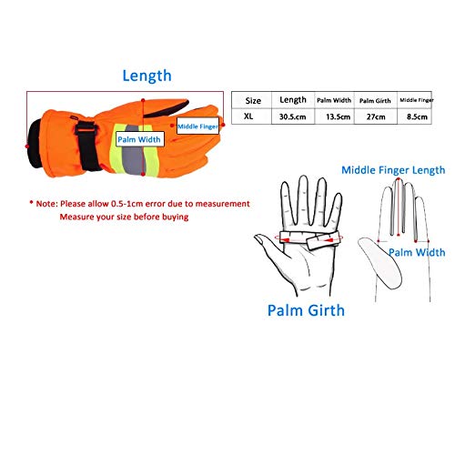 Guantes de trabajo resistentes al desgaste. Invierno guantes de trabajo térmica con reflexivo de Gaza antideslizante de anti-viento guantes calientes for deportes al aire libre Manos Protección Seguri