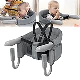 LZQ Tischsitz Baby 6-36 Monate Sitzerhöhung Babystuhl Faltbarer Boostersitz Babysitz für 2-8cm Dicke Tische Kinder Essen Stuhl Sitzhilfe mit Rutschfest Klemmen und Sitztasche