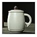 Tasse à café ou tasse à thé Coupe de céramique avec couvercle 480 ml de tasse à thé de grande capacité de grande capacité adaptée à la maison de bureau Cadeaux de vacances exquis pour Noël, Saint-Vale