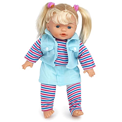 Playkidiz Talking Baby Doll Talking Baby Doll for Toddlers and Kids, Develops Important Skills and Helps Realistic Looking Bond and Form Relationships (16 inch)