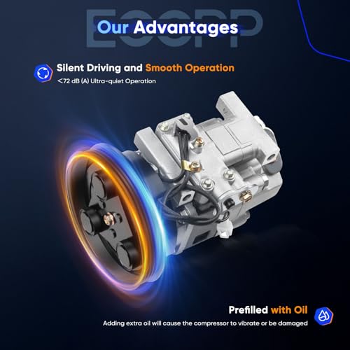 Image of ECCPP AC Compressor Fit for Mazda Protege Protege5 1.6L 2.0L 2001-2003 | Fast Cooling AC Compressor with Clutch