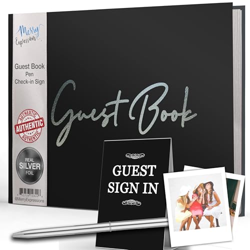 Merry Expressions Black Guest Book