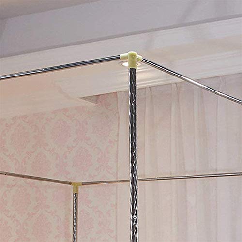 Dosel de cama de acero inoxidable elegante con soporte firme para colchón king y doble 8