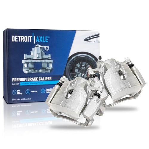 Image of Detroit Axle - Front 2pc Brake Calipers for Toyota Matrix Mirai RAV4 Scion tC Corolla iM Pontiac Vibe, 2 Disc Brake Calipers with Brackets Replacement