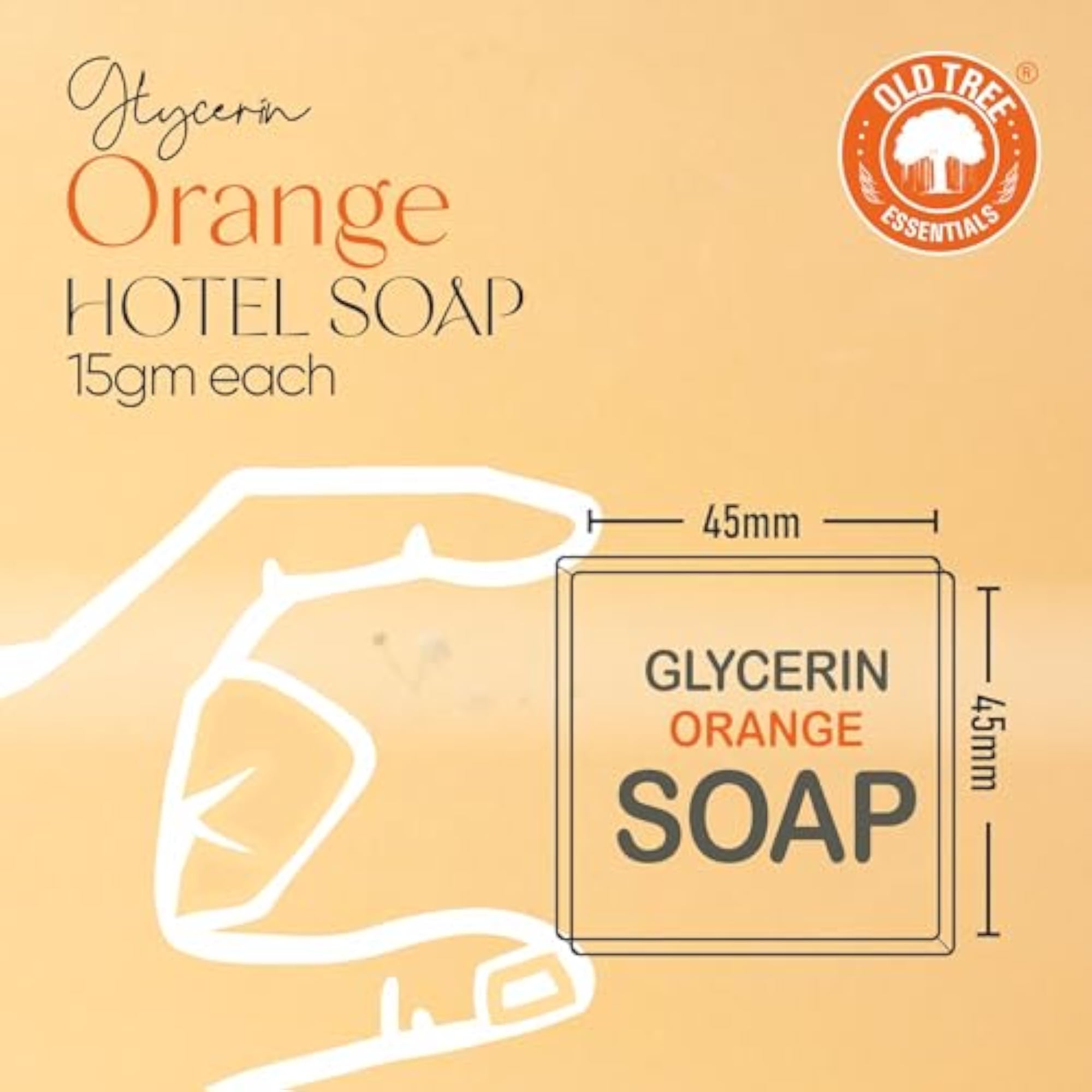 Hotel Soap 15gm Pack of 100, Natural Orange Glycerine