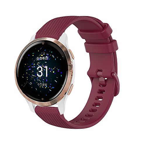 Correa de silicona de 18mm para Garmin Venu 2S y Vivoactive 4S en color gris ágata 3