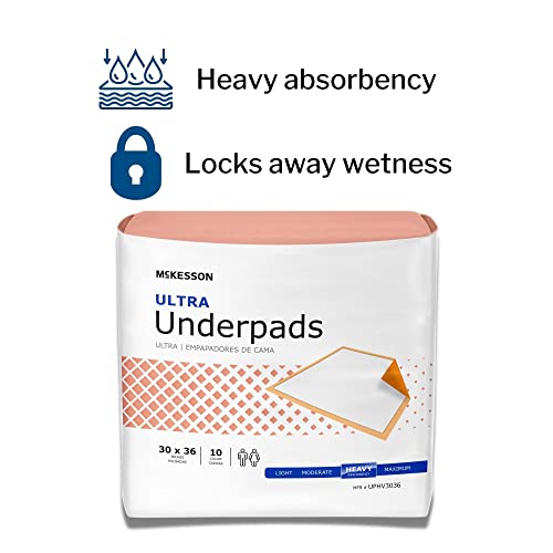 Mckesson Ultra Underpads, Incontinence, Heavy Absorbency, 30 In X 36 In, 100 Count #TOP4