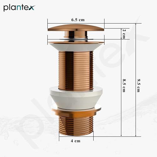 Image of Plantex Waste Coupling for Wash Basin /3 inch Solid Brass Coupling /Full Thread Waste Coupling (PVD Rose Gold -Pack of 1)