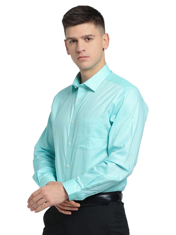 Image of Turtle Men 100% Cotton Slim Fit Lemon Solid Formal Shirt