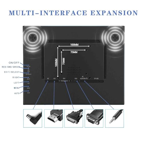 Image of VSDISPLAY 15'' 1024x768 LCD Monitor 4:3 Aspect Ratio with H /D /VGA /DVI Input | Metal Housing,for Industrial /Gaming Extra Monitor