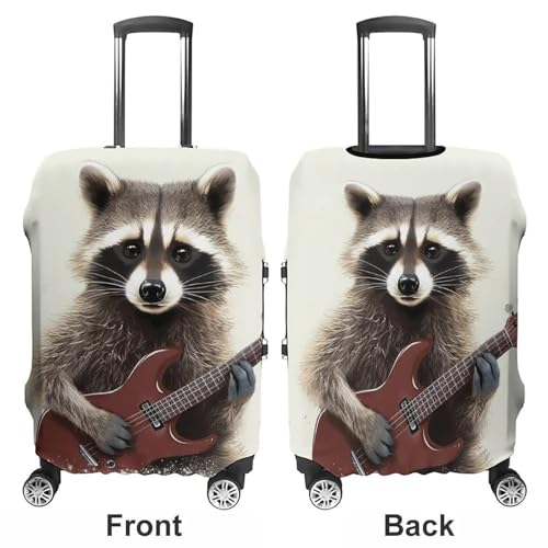 Funny Raccoon Luggage Cover, Washable Elastic Suitcase Cover Protector Fit 18-32 Inch Luggage3