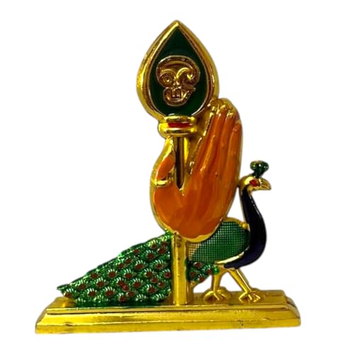 Image of Steel Murugan Vel Statue (8 cm) | Divine Lord Karthikeya Spear for Car Dashboard & Pooja Room Decor | Durable Red Vel Idol for Altar & Spiritual Gifting (Hand vel)