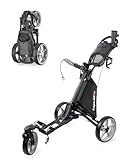 Caddytek CaddyLite One Swivel V8 Golf Push Cart - 3 Wheel Lightweight Folding Trolley with 360° Swivel Front Wheel, Cooler Basket, Umbrella and Drink Holder, Adjustable Handle