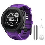 NotoCity for Garmin Instinct Band, Soft Silicone Replacement Watch Strap Compatible with Garmin Instinct 2/ Solar/Tactical(Purple)