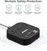 Power Strip with USB C, 3 Outlet 4 USB Ports 4.5A Flat Plug Desktop Charging Station, Non Surge Protector with 5ft Heavy Duty Braided Extension Cord for Cruise Ship Travel Office Home, ETL Listed