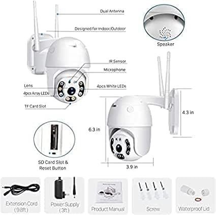 Image of TP PLUS 3MP Full HD Indoor Wireless WiFi CCTV Security Camera | Motion Tracking | Two Way Talk | Colored Light Vision | Support Upto 128GB SD Card | Includes Indian Holder (Dome Camera)