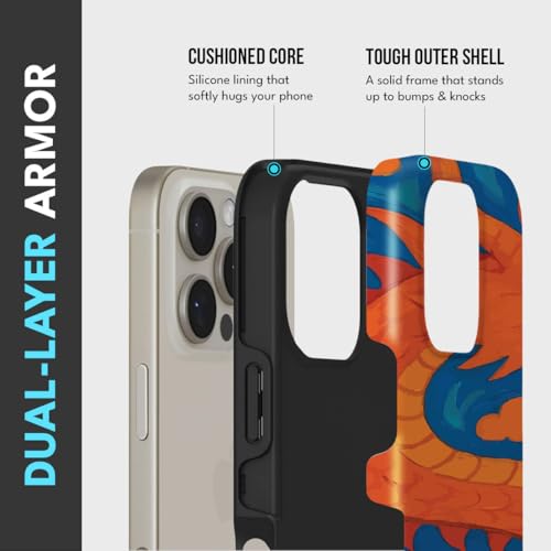 Image of MILLION CASES Back Cover Case for iPhone 15 Pro Scratch Resistant Anti-Slip Polycarbonate Shockproof Protective Durable Blaze Zeal Crystal Case for Men & Boys