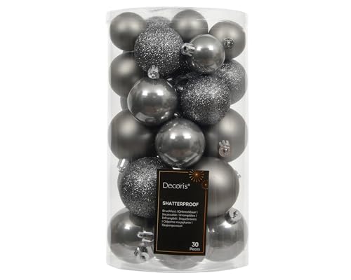 Weihnachtskugeln Kunststoff 6cm 30 Stück - klassisch & bruchsicher -...