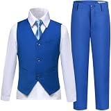 Boys Suits Size 8 Royal Blue Suits for Boys Formal Dress Clothes Ring Bearer Outfits Christmas Vets Pants Tie Suit Set