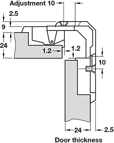 Corner Hinge Screw Fixing 150° Pie Cut for Kitchen Corner Folding Cabinet Doors (1 Hinge)