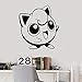 SUPWALS Stickers muraux Jigglypuff Stickers Muraux Salon Décor À La Maison Pokemon Stickers Muraux Pour Chambre D'Enfant Anime Chambre Décoration Mignon Papier Peint 42X47 Cm