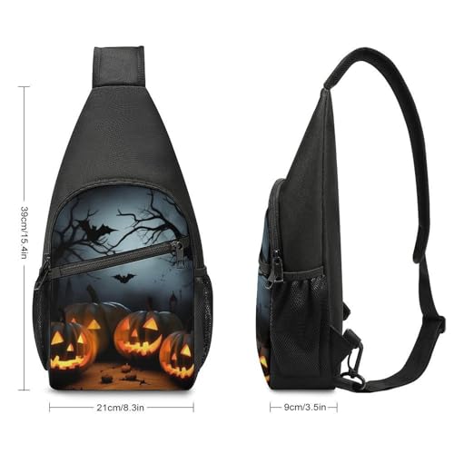 Mochila de un solo hombro Halloween con calabazas miniatura 2