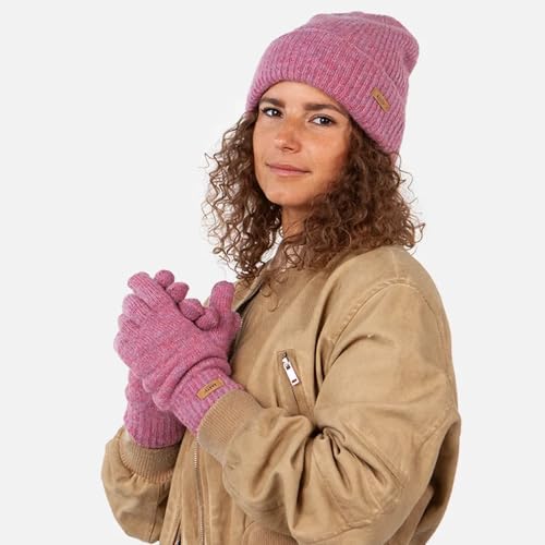 Guantes rosa con tejido de punto elástico Barts Witzia 3
