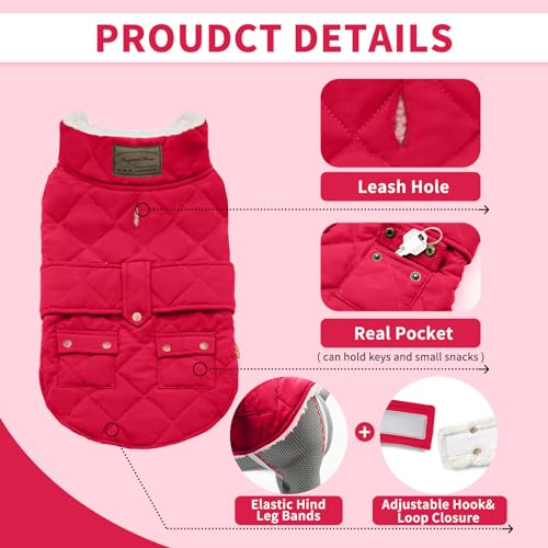 KYEESE Dog Coats Warm Dog Jacket Winter Windproof Padded Sherpa Cozy Dog Winter Coats for Small Dogs with Furry Collar Dog Clothes KYEESE Dog Coats Warm Dog Jacket Winter Windproof Padded Sherpa Cozy Dog Winter Coats for Small Dogs with Furry Collar Dog Clothes