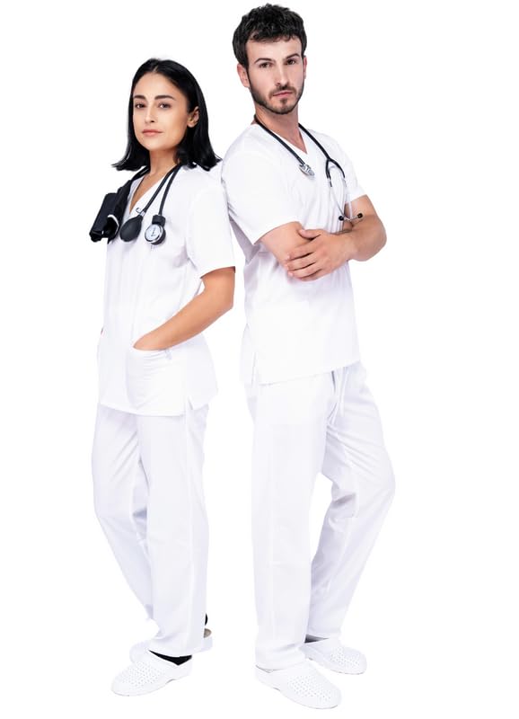 MAZALAT work wear Uniforme Sanitario Mujer | Uniforme Sanitario Hombre – Conjunto Unisex Casaca y Pantalón | Pijama Médico | Cómodo, Ligero y Ideal Para Uso Diario Profesional