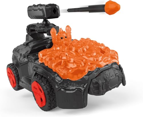 Image of Schleich Eldrador Creatures - 7 inch Lava CrashMobile with Mini Creature Playset - Pull-Back Action, Shooting Toy Car for Boys and Girls - Cool, Red Fantasy Action Figure for Kids Age 7+