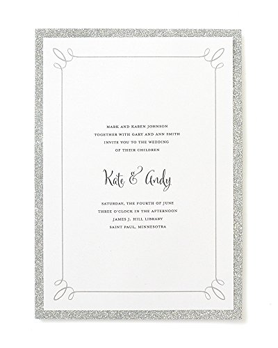 Gartner Studios Silver Glitter Print-At-Home Wedding Invitation Kit,...