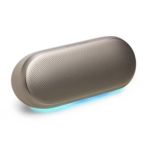 Harman Kardon Luna 2 - Wireless Bluetooth speaker with AI Sound Boost, Ambient light, IP67 waterproof & dustproof, Built-in battery for 12 hours playtime, Multi-speaker connection by Auracast (Sand)