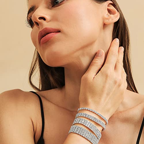 Zealmer Multi Row Crystal Bracelet For Women, Pack Of 4 #TOP1