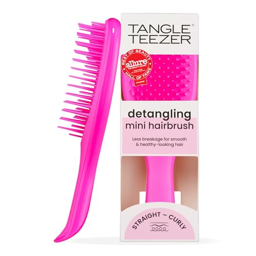 Image of Tangle Teezer Ultimate Detangler Brush, Eliminates Knots & Reduces Breakage, Travel-Size Mini Hair Brush for Straight to Wavy Hair Types, Runway Pink