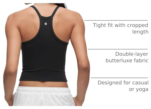 Image of CRZ YOGA Double Lined V Neck Cami Crop Tank Top | Yoga, Butterluxe Soft, Tight Fit, Racerback, Camisole Shirts for Women
