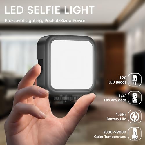 Image of Sounce LED Video Light for Video Shooting YouTube,Zoom Meeting, Photography Lighting with Clip Dimmable and Rechargeable for Camera Selfie Stick Tripod Laptop Cellphone and Other Gadgets