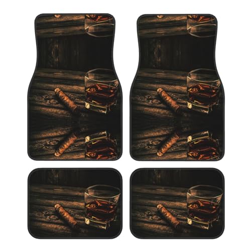 Alfombrillas de coche para evitar manchas con diseño de whisky y puros