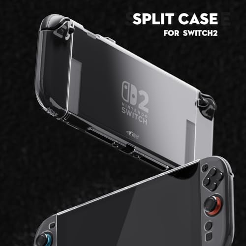 Savage Raven by Skull & Co. Split Case for Nintendo Switch: Dockable Protective Cover with Soft TPU Grip for Joy-Con, twarda obudowa z poliwęglanu do konsoli - Crystal Clear