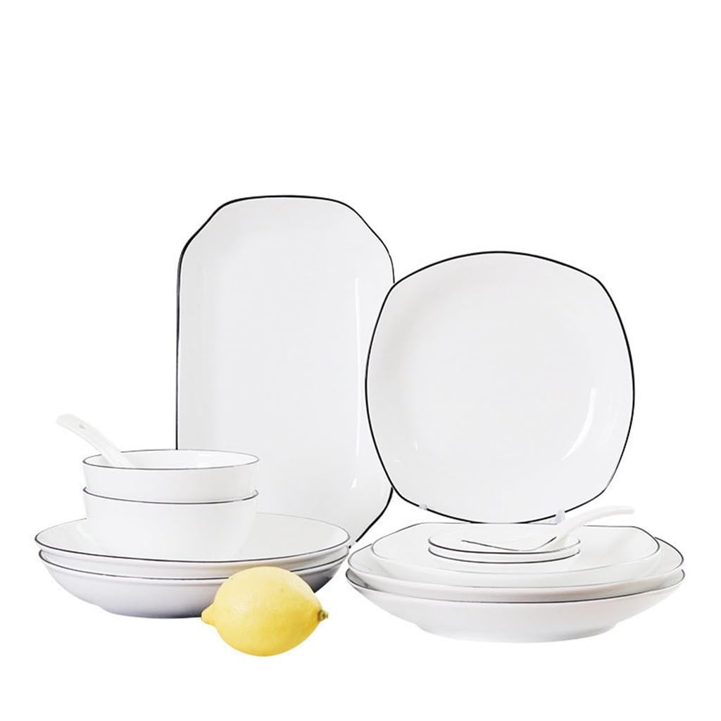 Vaisselle en céramique pour banquet à domicile, ensemble de plats et bols de style nordique