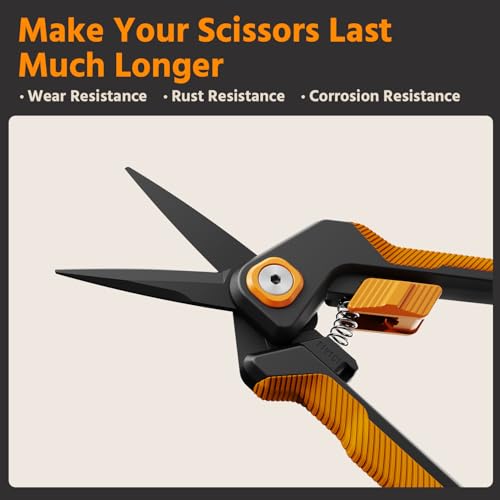 PrunePro Pruning Shears Gardening Scissors Set Professional Hand Pruner Sharp Stainless Steel Blade Teflon Coating Garden Scissors Plant Flower Garden Clipper Orange by PrunePro - Image 7