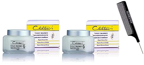 Chihtsai No. 12 INSTANT Treatment, Repair Porous Hair Conditioner (with SIeekshop Steel Pin Tail Comb) Silk Protein and Vitamin E, Number 12 (5.1-150 ml (PACK OF 2))