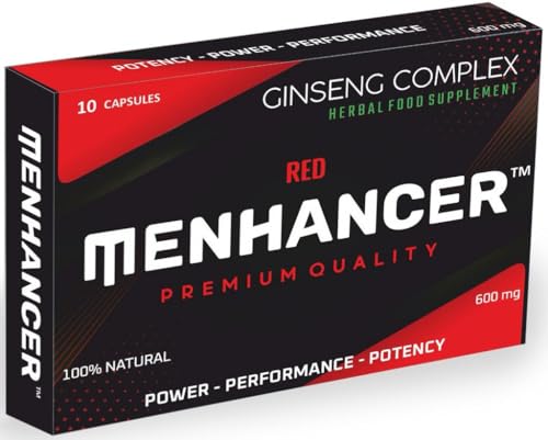 MENHANCER™ - Enhance Your Performance - Extra Strength Performance Enhancing Pills, Stamina Endurance Booster RED Supplement Pills for Men - 10 Ginseng Capsules