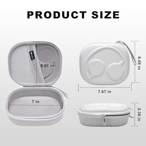 Image of Hard Case for Skullcandy Bluetooth Headphones, White(Case Only) | for Skullcandy Crusher ANC 2 /Crusher Evo /Crusher 1080 /Crusher 720 /Crusher /Crusher 540 /Hesh ANC /Hesh Evo /Hesh 540 Headphones